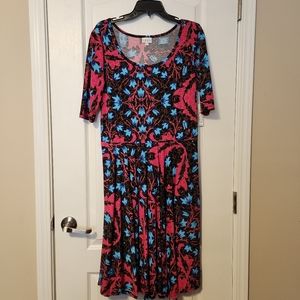 LuLaRoe Nicole, size 2XL (Pink/Blue/Black)